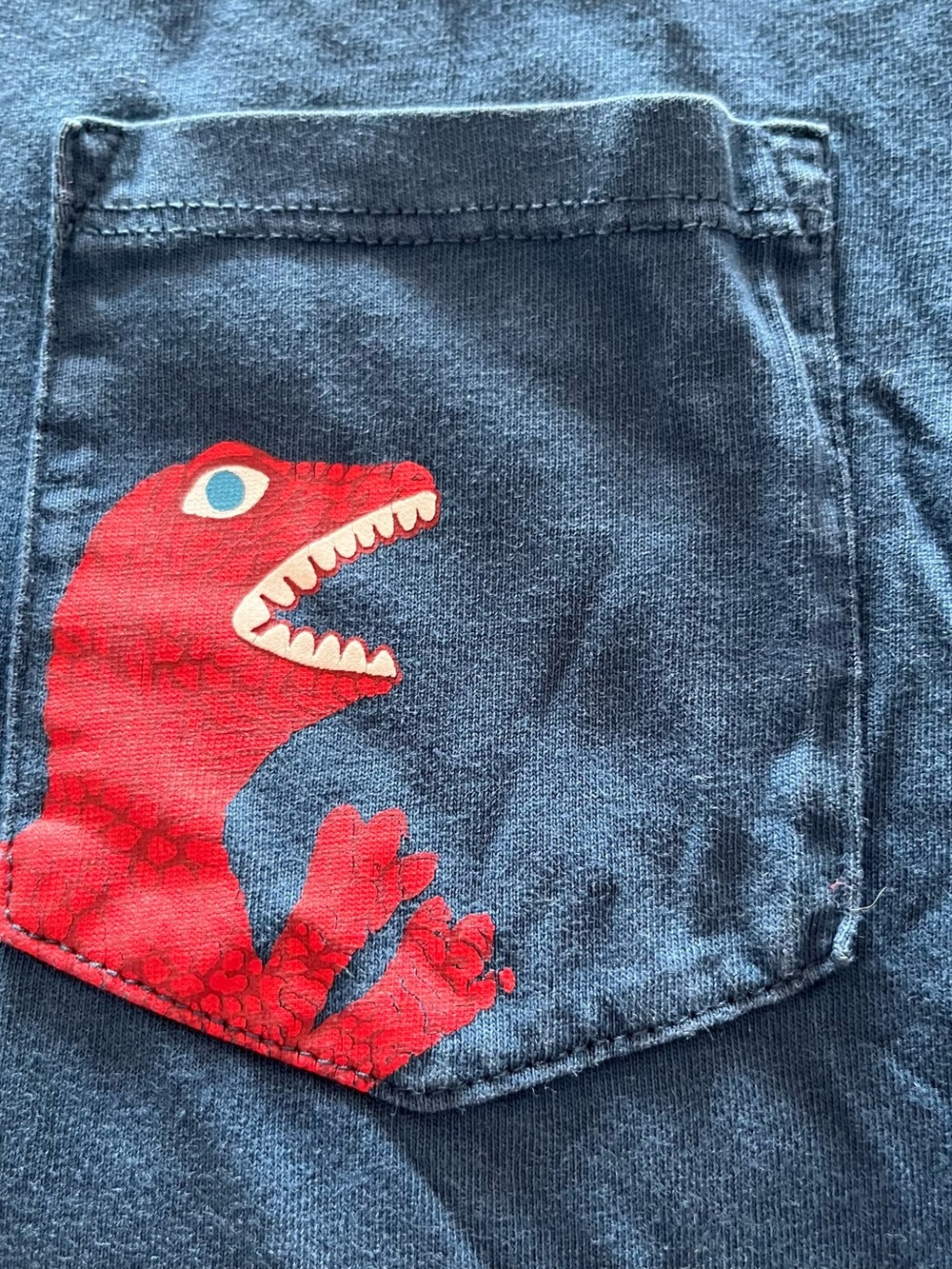 Paul Smith Junior Dark Teal/Blue Crewneck T-Shirt with Dinosaur Feature
